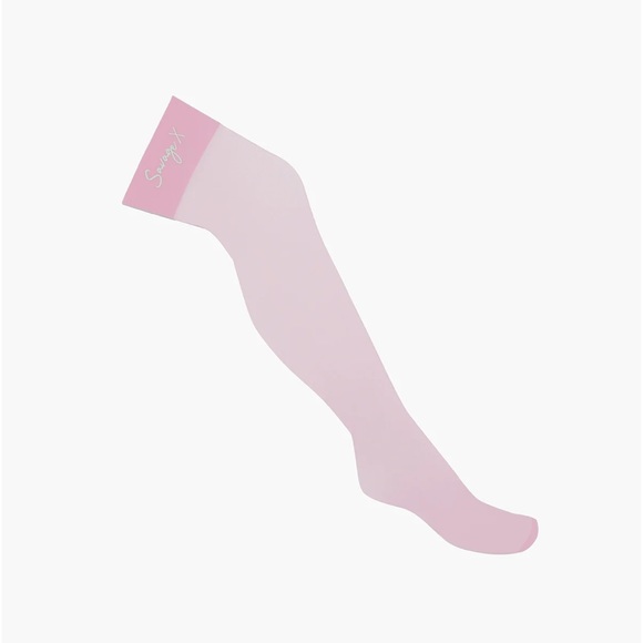 Savage X Fenty Heavy Pink Penthouse Suite High Waist Thong with Pink Thigh Highs - Picture 8 of 11